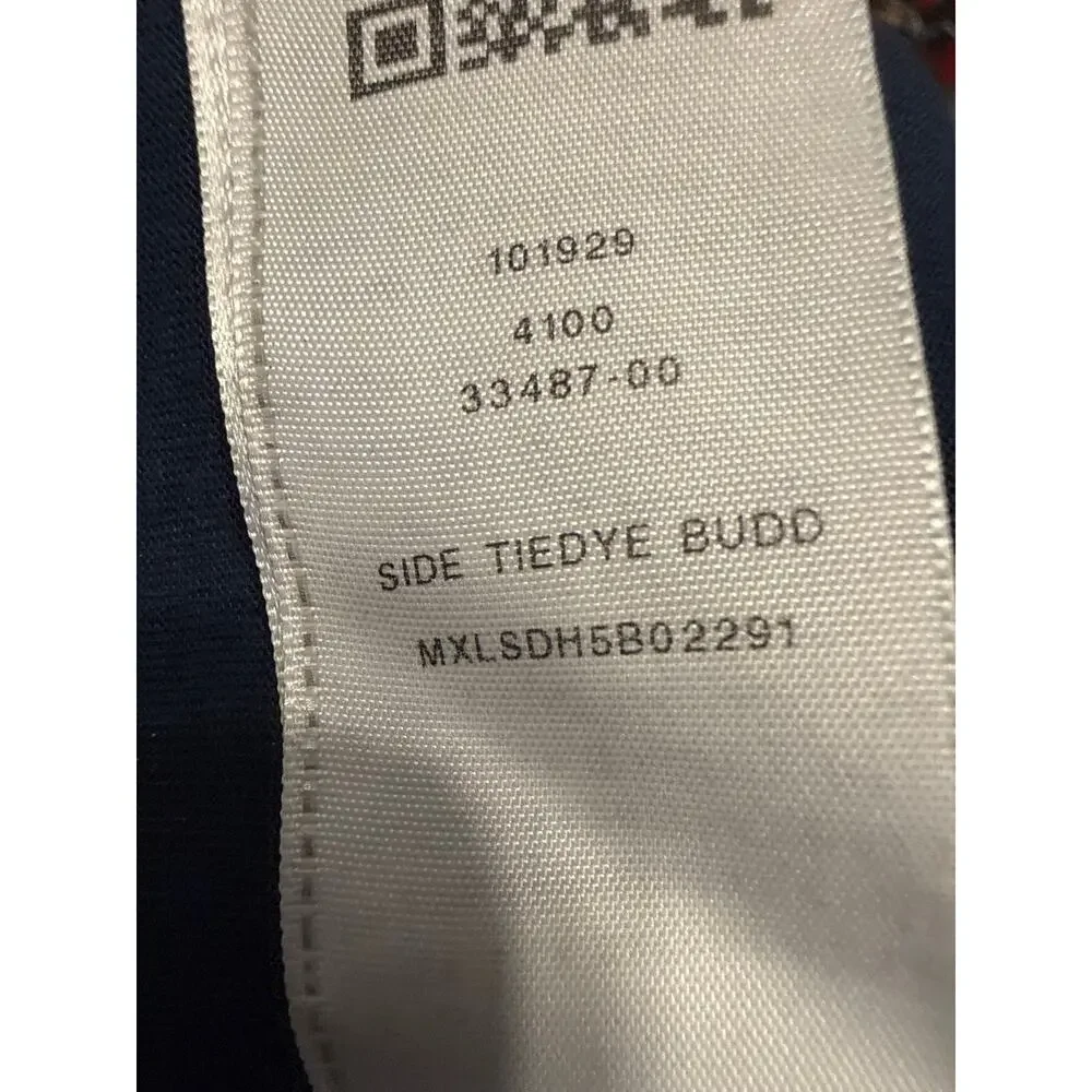 True Religion Buddha Logo Tee Mens Medium Blue Tie Dye Guitar World Tour Graphic